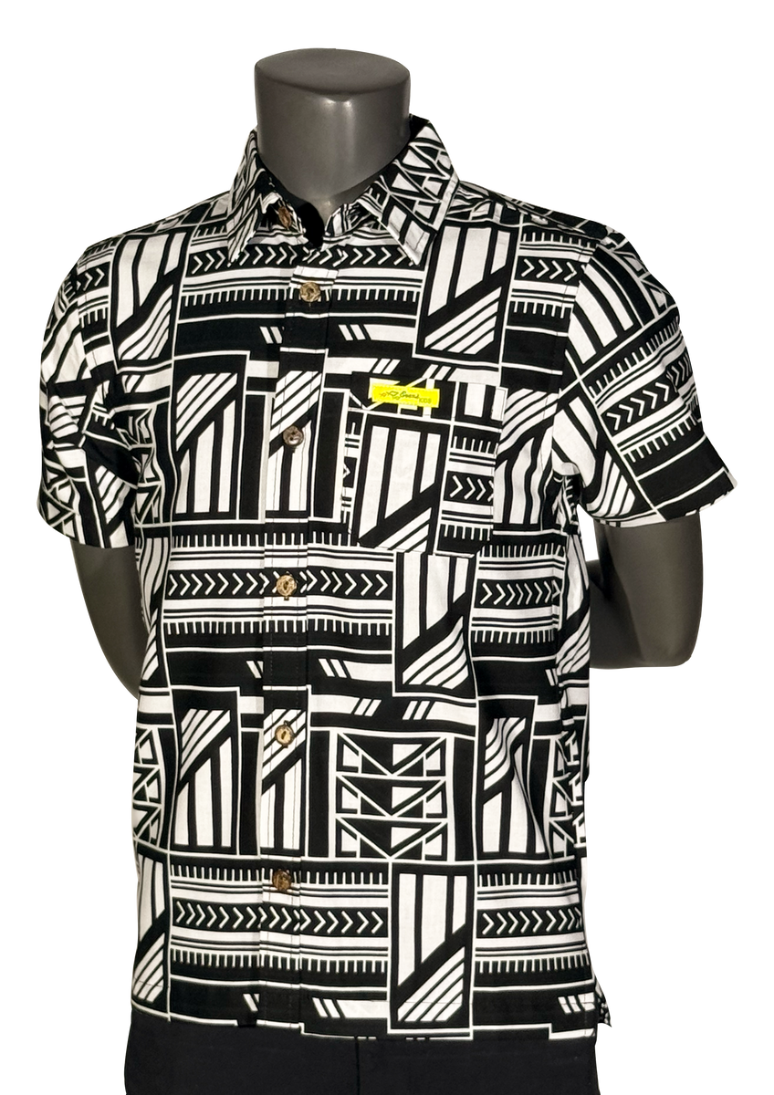 Eveni Pacific Boys Classic Elei Shirt - Black Clouds – Eveni Carruthers