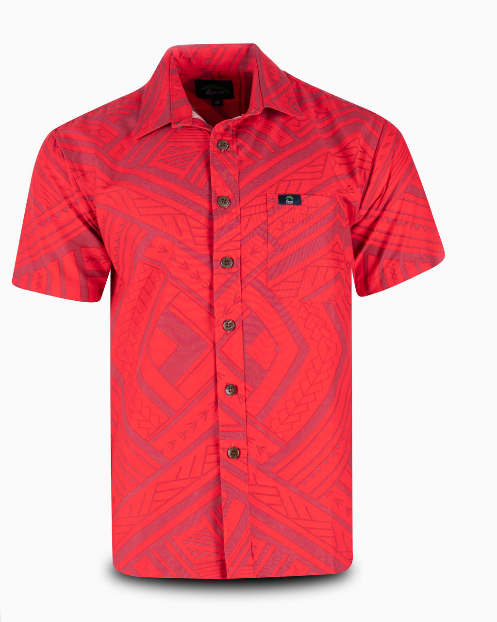 Eveni Pacific Men's Classic Elei Shirt - Lei Red
