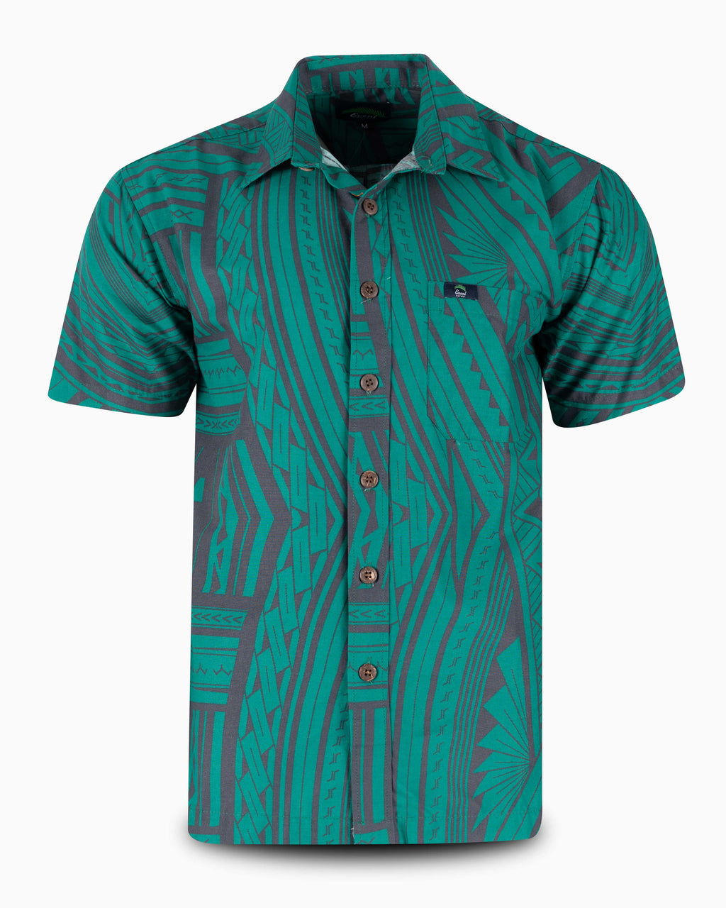 Eveni Pacific Men's Classic Elei Shirt - Shell Green