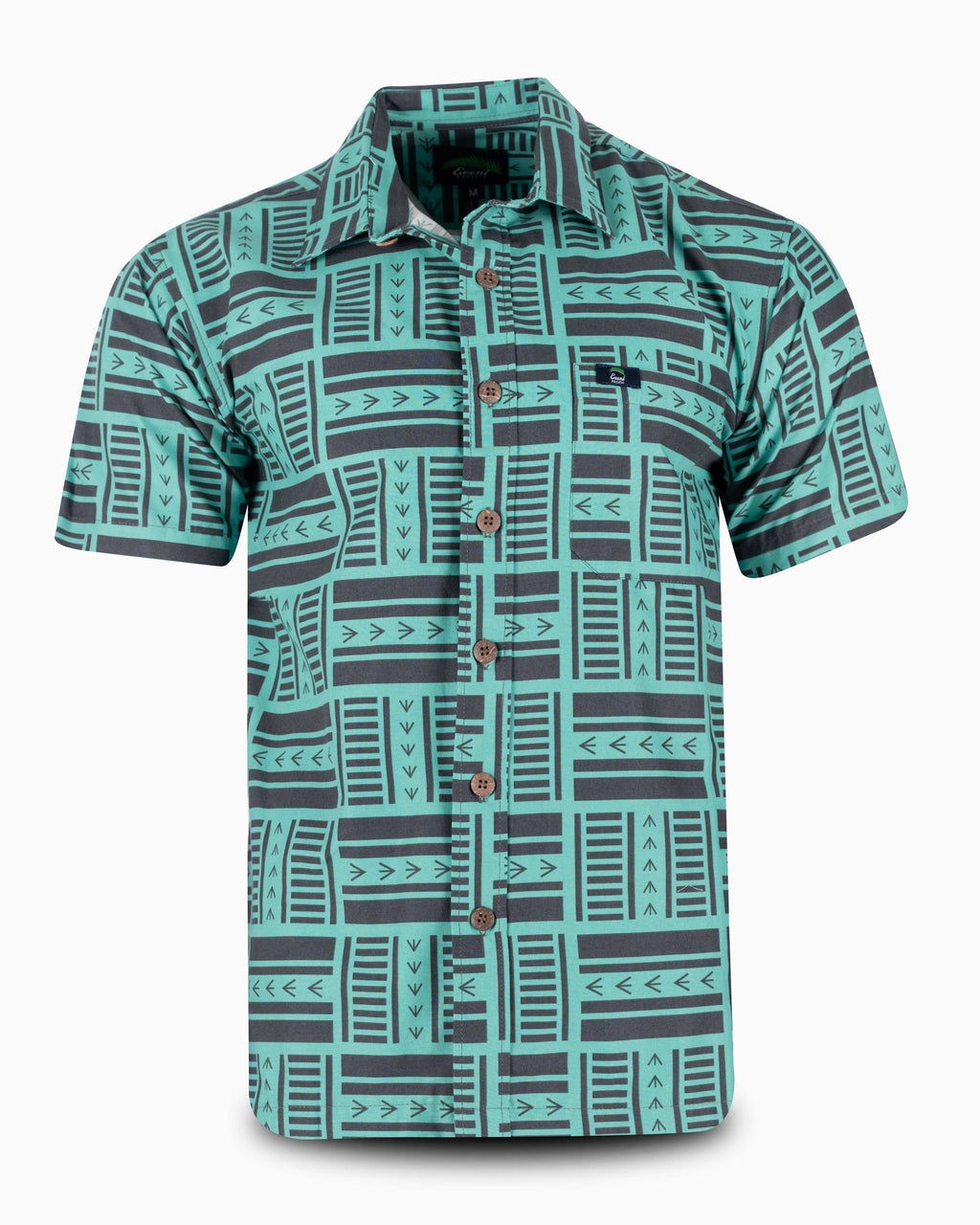 Eveni Pacific Men's Classic Elei Shirt - Serene Green