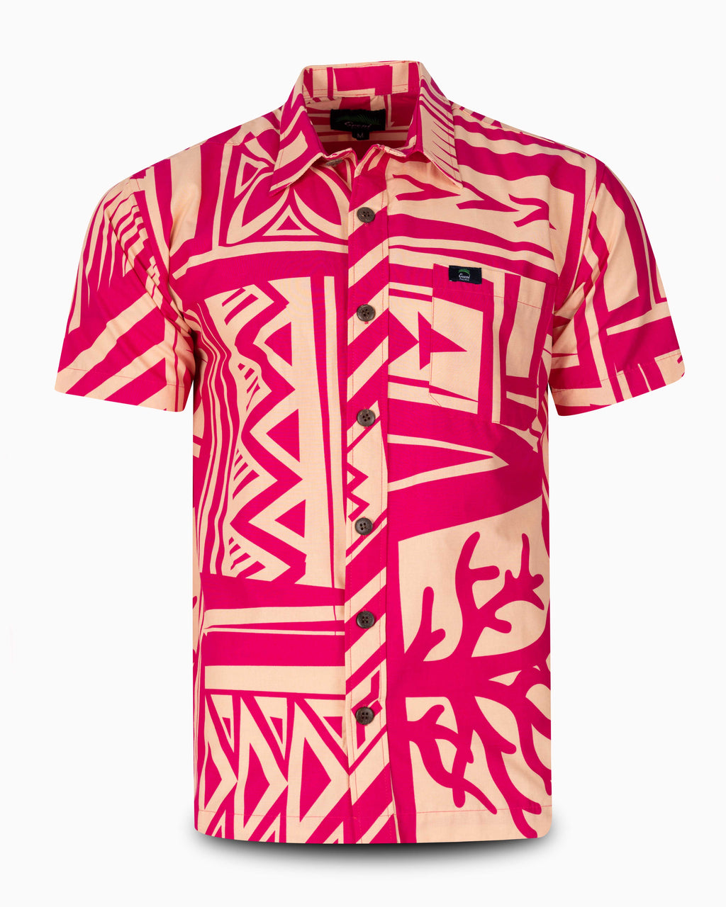 Eveni Pacific Men's Classic Elei Shirt - Tranquil Pink