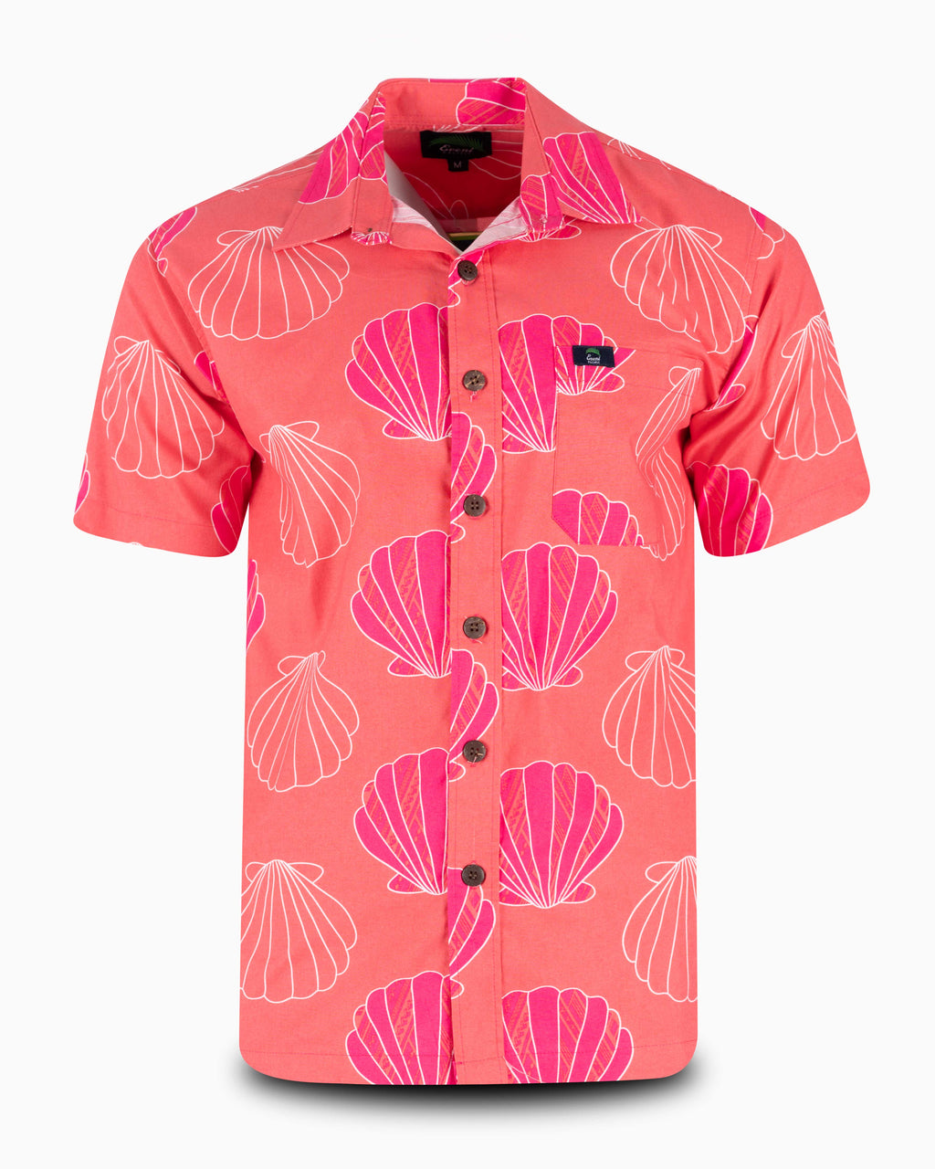 Eveni Pacific Men's Classic Elei Shirt - Rejuvenate Coral