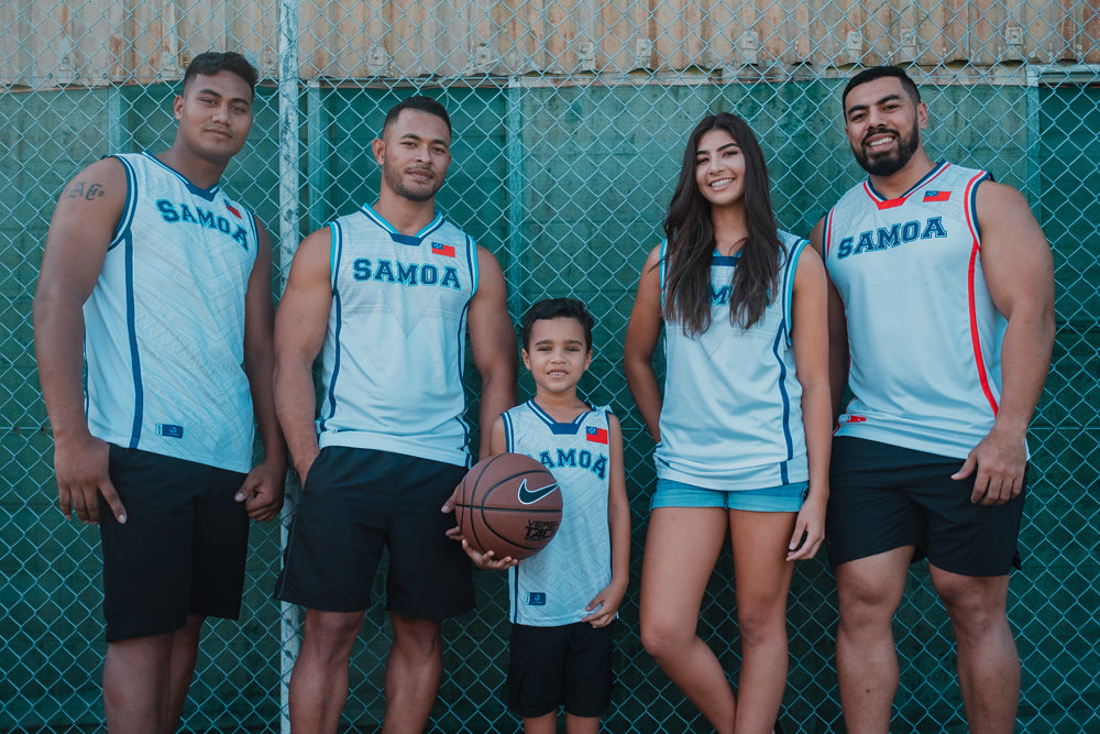SAMOA62 Original Basketball Jersey - White/LT Blue
