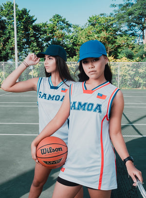 SAMOA62 Original Basketball Jersey - White/RB
