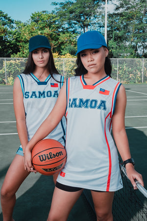 SAMOA62 Original Basketball Jersey - White/RB