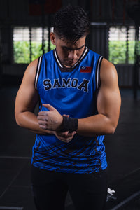 SAMOA62 Original Basketball Jersey - Blue/Black